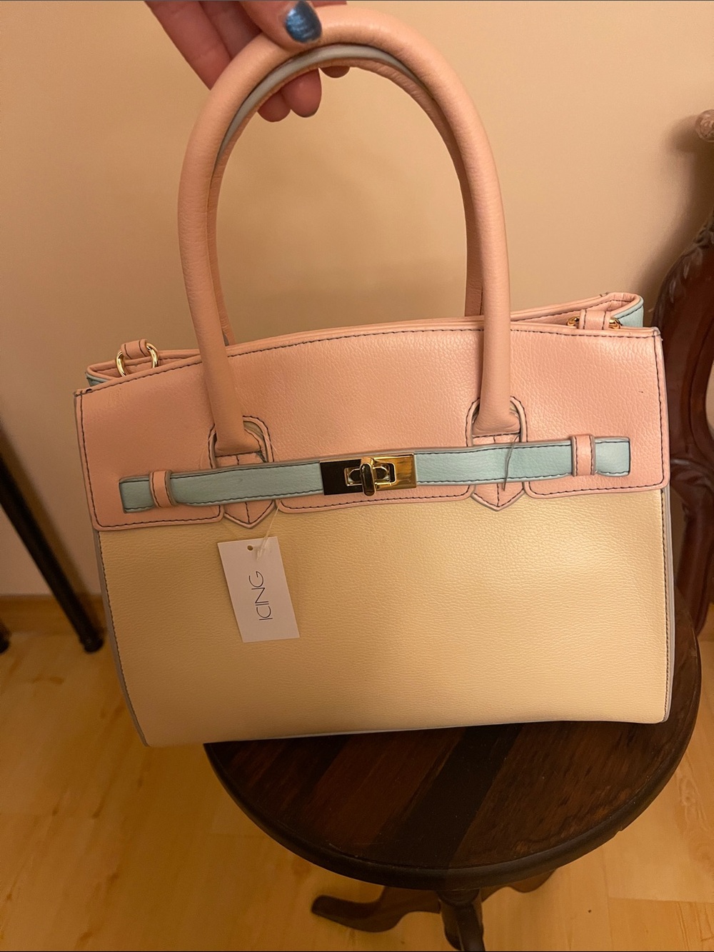 NEW! Icing Pastel Colorblock Satchel in Pink, Cream & Mint